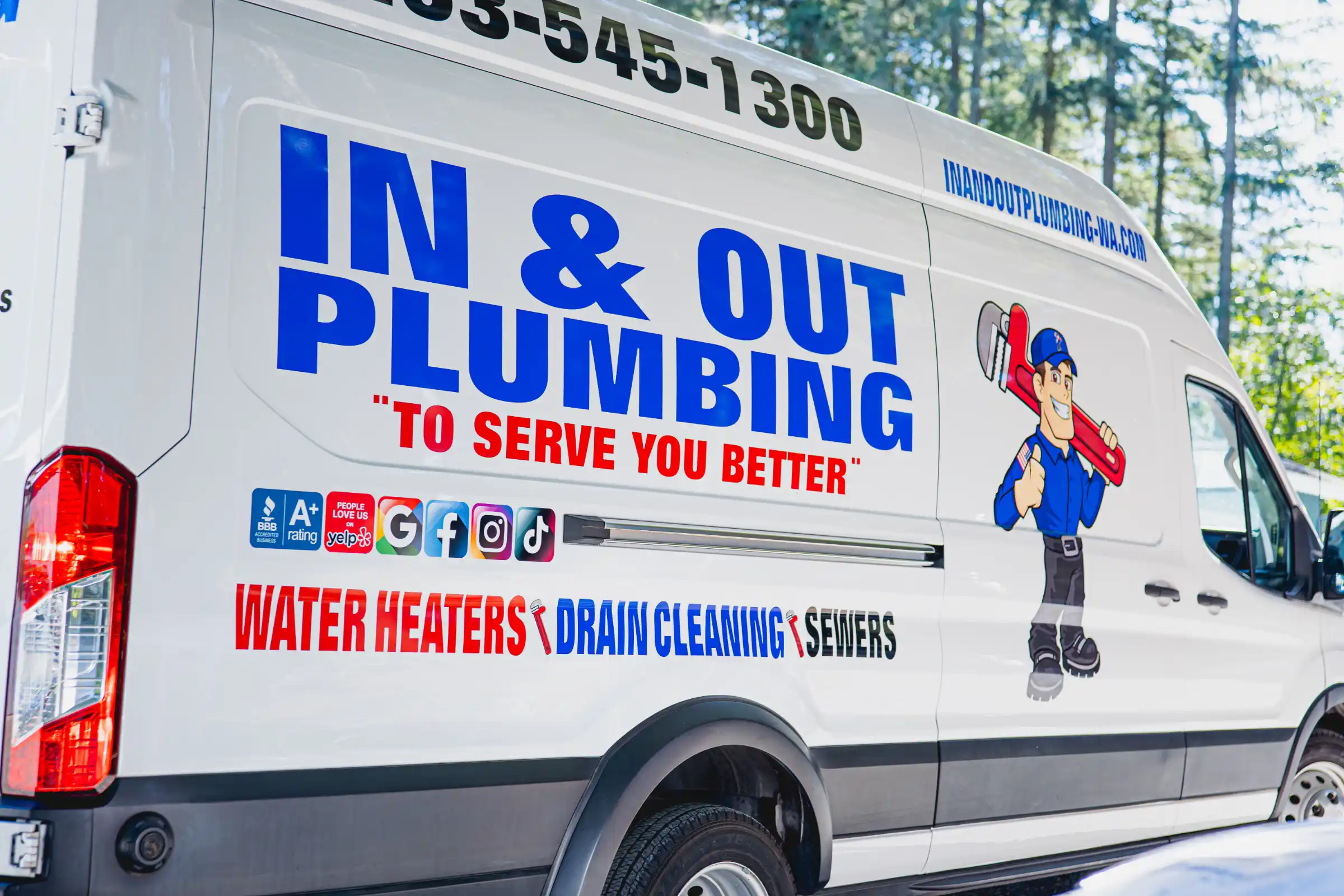 In & Out Plumbing Van in Tacoma, WA